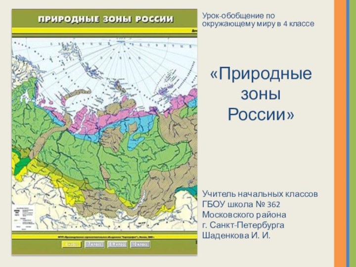 Урок-обобщение по окружающему миру в 4 классе «Природные зоны России»Учитель начальных классов