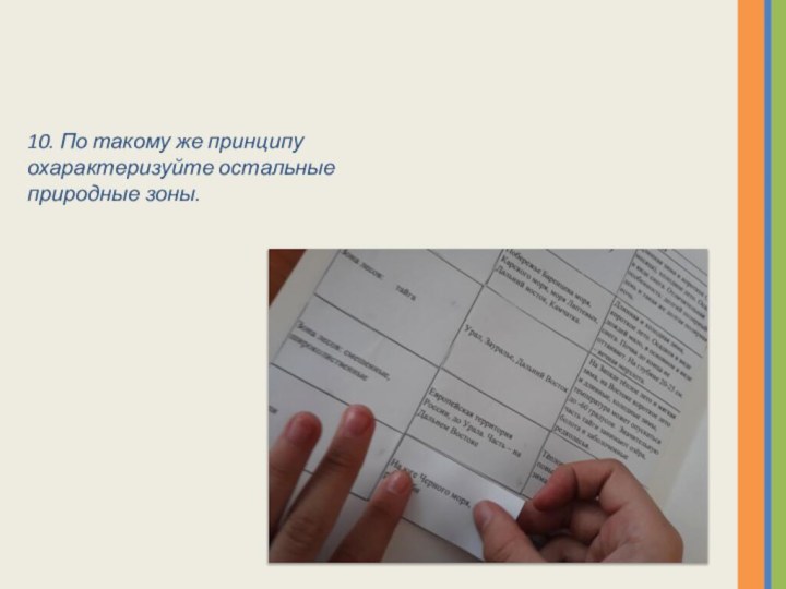 10. По такому же принципу охарактеризуйте остальные природные зоны.