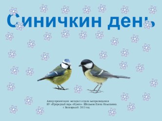 Презентация: Синичкин день презентация к уроку по окружающему миру (1 класс) по теме