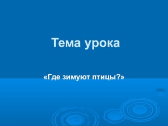 Презентация к уроку по окружающему миру Где зимуют птицы? презентация урока для интерактивной доски по окружающему миру (1 класс)