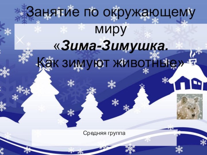 Занятие по окружающему миру «Зима-Зимушка. Как зимуют животные»Средняя группа