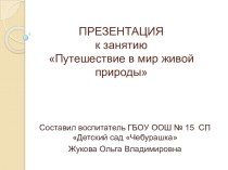 Презентация к НОД Путешествие в мир живой природы презентация к уроку по окружающему миру (старшая группа)