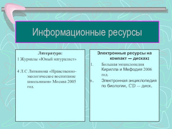 Информационные ресурсы