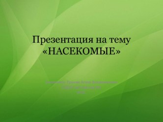 Презентация Насекомые презентация к уроку по развитию речи (старшая, подготовительная группа)