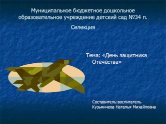 Презентация проекта День защитника Отечества проект (младшая группа)