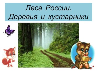 Презентация Леса России. Деревья и кустарники. презентация к уроку (окружающий мир, 1 класс)