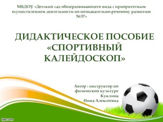 Мультимедийное дидактическое пособие Спортивный калейдоскоп учебно-методическое пособие (старшая группа)