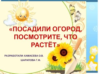 Презентация Есть у нас огород,посмотри,что там растет. презентация к уроку по конструированию, ручному труду (средняя группа)
