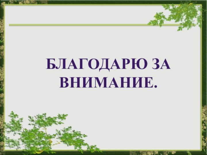 БЛАГОДАРЮ ЗА ВНИМАНИЕ.