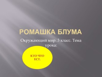 Презентация Ромашка Блума к уроку КТО ЧТО ЕСТ презентация к уроку по окружающему миру (3 класс) по теме