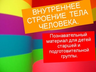 Внутреннее строение человека. презентация к уроку (старшая, подготовительная группа)