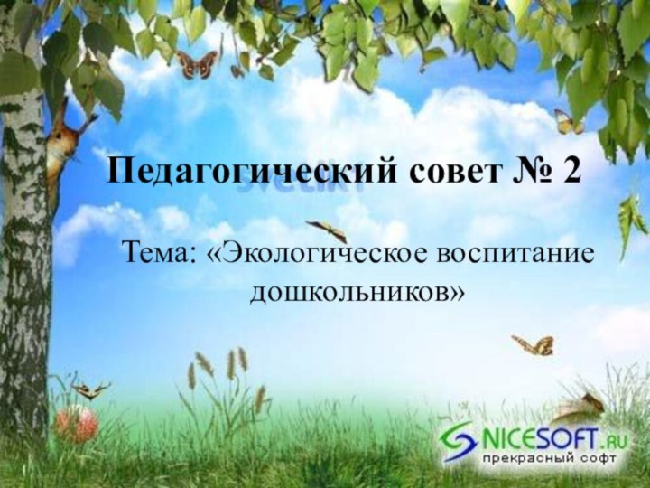 Педагогический совет № 2Тема: «Экологическое воспитание дошкольников»