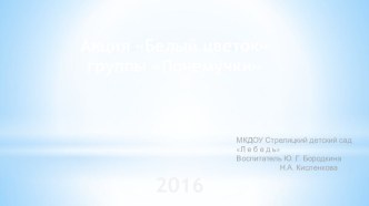 Акция Белый цветок 2016г. презентация к уроку (младшая группа)