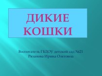 Учебно-методическое пособие для воспитателей. Дикие кошки презентация для детей подготовительной группы учебно-методическое пособие (подготовительная группа) по теме