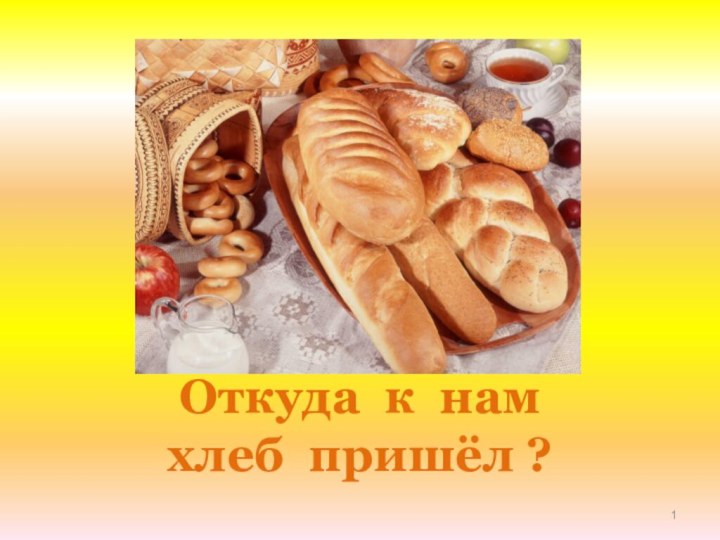 Откуда к нам  хлеб пришёл ?