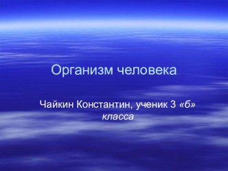 презентация Чайкин Костя Организм человека презентация к уроку по окружающему миру (3 класс)