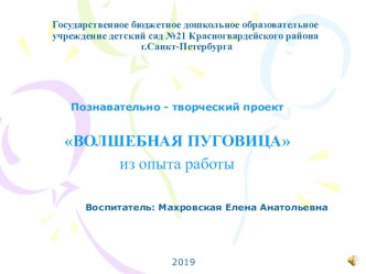 Проект  Волшебная пуговица проект по конструированию, ручному труду (средняя группа)