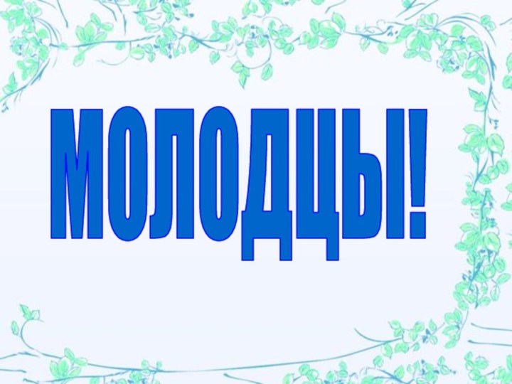 МОЛОДЦЫ!