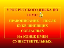 Правописание Ь после букв шипящих согласных. план-конспект урока по русскому языку по теме