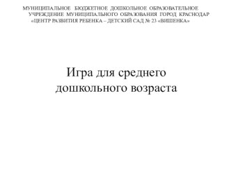 Дидактическая игра Четвертый лишний с применением ЦОР компьютерная программа (средняя, старшая, подготовительная группа)