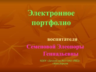 Мое электронное портфолио презентация к уроку по теме