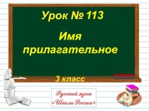 Презентация к уроку русского языка в 3 кл. Тема: Имя прилагательное презентация к уроку по русскому языку (3 класс)