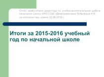 Презентация с итогами успеваемости в начальной школе за 2015-2016 уч. год презентация к уроку