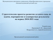 Стратегические проекты развития детского сада, их задачи, мероприятия и планируемые результаты на период 2018-2021 годы проект