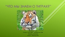 Проект Что мы знаем о тиграх? проект (2 класс)