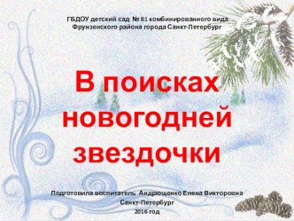 Конспект занятия с детьми старшей группы В поисках новогодней звездочки. материал (старшая группа)