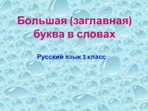 1 класс.Большая буква в именах собственных презентация к уроку по русскому языку (1 класс)