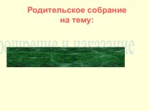 Родительское собрание по теме Поощрение и наказание материал (2 класс) по теме