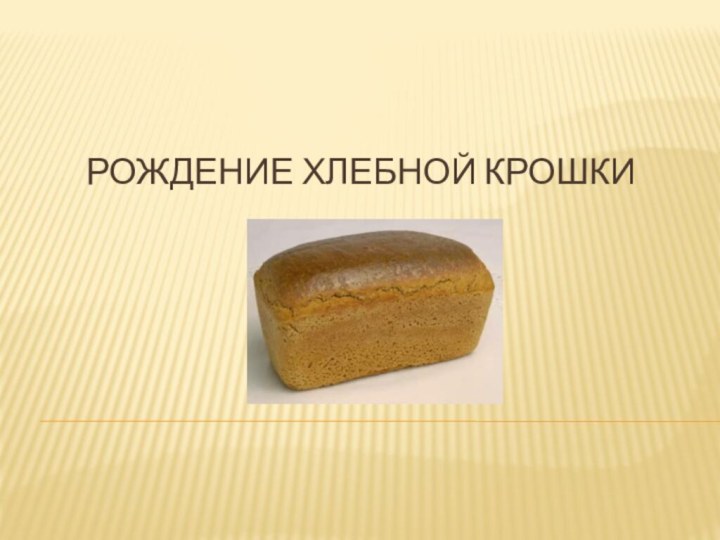 РОЖДЕНИЕ ХЛЕБНОЙ КРОШКИ