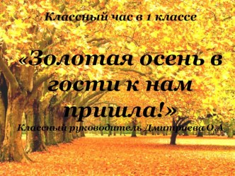Классный час  Любит осень детвора презентация к уроку (1 класс)