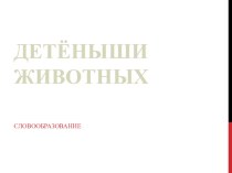 Детёныши животных. Презентация презентация к уроку по окружающему миру (средняя, старшая группа)