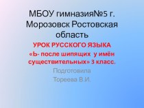 правописание ь после шипящих в именах существительных. 3 класс презентация к уроку русского языка (3 класс) по теме