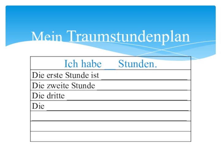 Mein Traumstundenplan