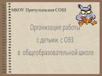 Презентация Организация работы с детьми с ОВЗ презентация к уроку