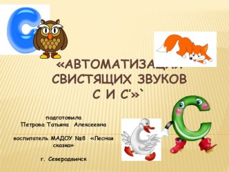 Конспект непосредственно образовательной деятельности детей в подготовительной группе компенсирующей направленности (ОНР) Автоматизация звуков С и сь с использованием ИКТ план-конспект занятия по обучению грамоте (подготовительная группа)