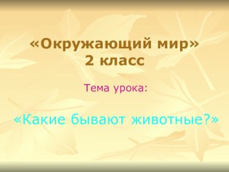 Презентация Какие бывают животные презентация к уроку по окружающему миру (2 класс) по теме