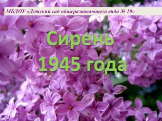 Сирень ПОБЕДЫ презентация к уроку (средняя группа)