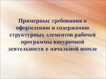 Требования к программам по внеурочной деятельности презентация к уроку