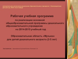 Презентация рабочей программы. презентация к уроку (младшая, средняя группа) по теме