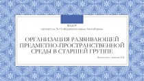 Презентация развивающей предметно-пространственной среды в старшей группе презентация к уроку (старшая группа)