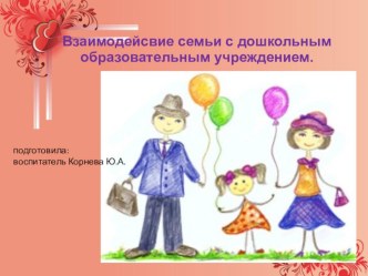 Взаимодейсвие семьи с дошкольным образовательным учреждением. презентация