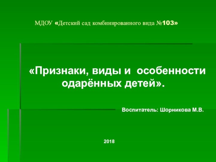 МДОУ «Детский сад комбинированного вида №103»