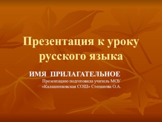 Презентация к уроку русского языка 6 класс по теме Имя прилагательное презентация к уроку по русскому языку по теме