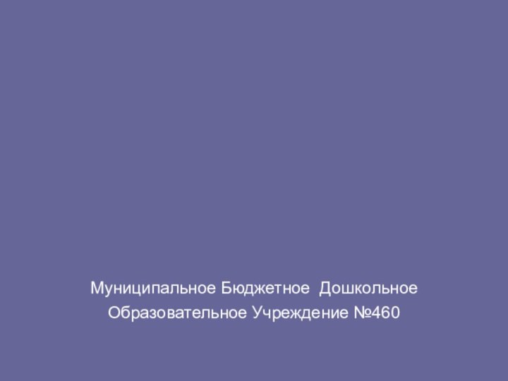 Муниципальное Бюджетное Дошкольное Образовательное Учреждение №460