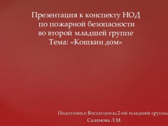Конспект НОД Кошкин дом план-конспект занятия (младшая группа)