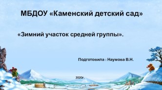 Презентация Зимний участок презентация к уроку (средняя группа)